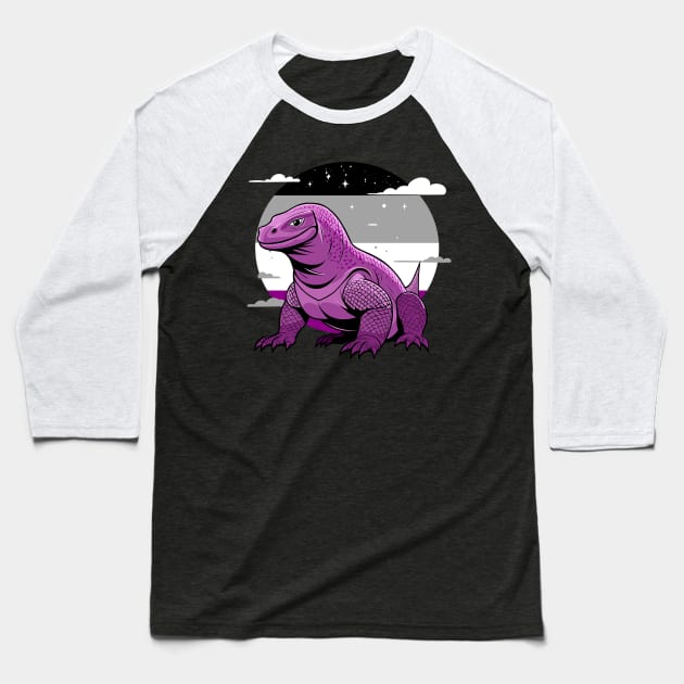 Asexual Pride Komodo Dragon Baseball T-Shirt by Ghost on Toast